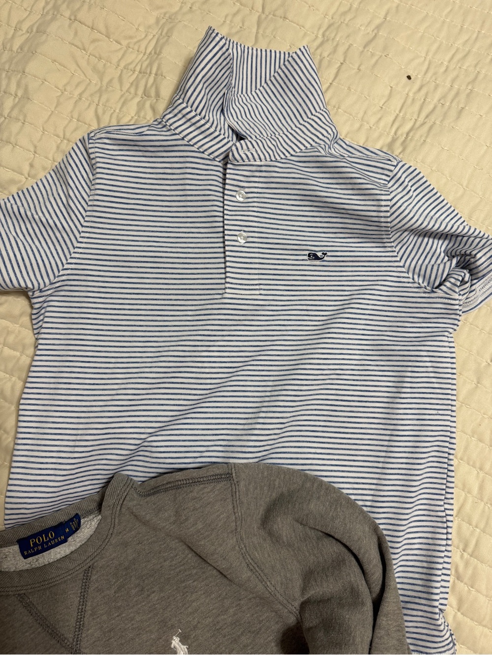 Vineyard Vines Blue & White Striped Polo Shirt